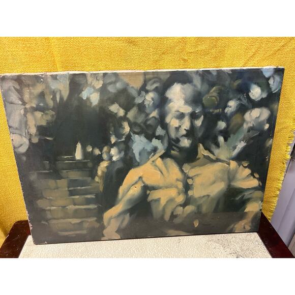 Mid century oil painting by Robert Appel, Chicago. Nude man male torso